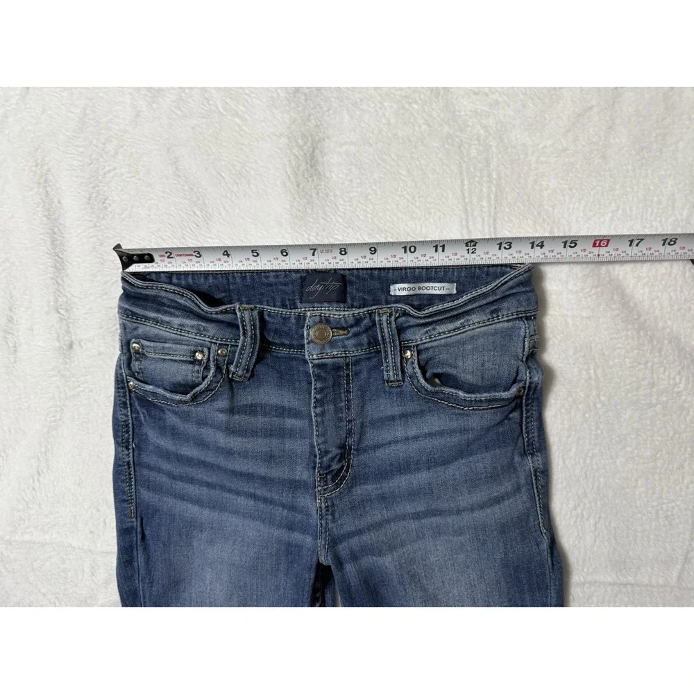 Daytrip Womens 28‎ Virgo Bootcut Jeans Blue Stitch Medium Wash Denim 28x29.5